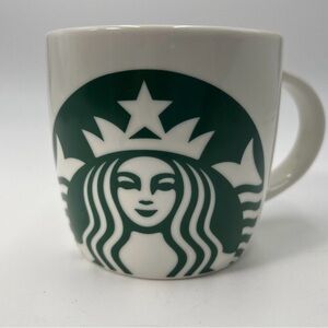 Starbucks White & Green Original Mermaid  Barrel Mug 14 oz Cup Mug